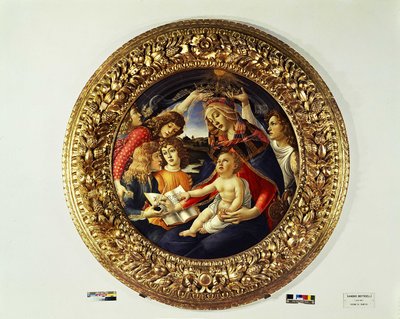 Madonna del Magnificat ja viisi enkeliä (tondo) - 1481-1483 tekijältä Sandro Botticelli