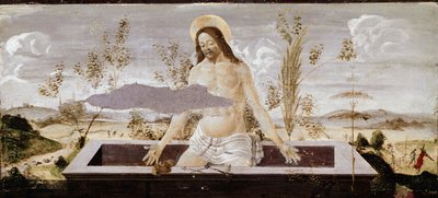 Pieta. Yksityiskohta St Barnaba alttaritaulusta (tempera puulla tekijältä Sandro Botticelli