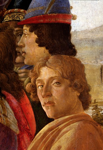 Maagien ihailu, yksityiskohta tekijältä Sandro Botticelli