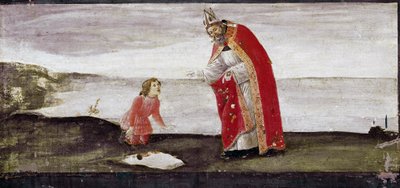 Visio Pyhästä Augustinuksesta, yksityiskohta Pyhän Barnaban alttaritaulusta (tempera puulla tekijältä Sandro Botticelli