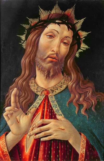 Ecce Homo tai The Redeemer, n. 1474 (tempera paneelissa) tekijältä Sandro (attr. to) Botticelli