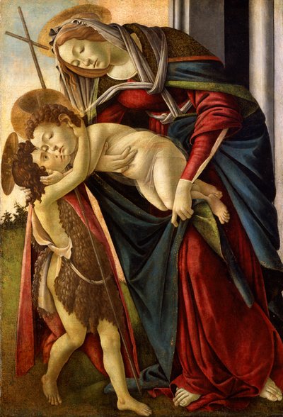 Madonna ja lapsi sekä Johannes-lapsi n.1490 (tempera). tekijältä Lancelot Volders