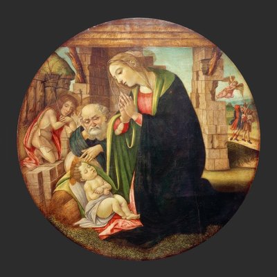Anbetung des Kindes mit dem Johannesknaben tekijältä Sandro Botticelli