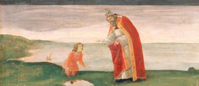 Pyhä Augustinus ja poika meren rannalla tekijältä Sandro Botticelli