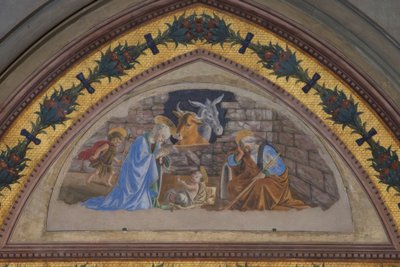 Geburt Christi mit dem herbeieilenden Johannesknaben tekijältä Sandro Botticelli