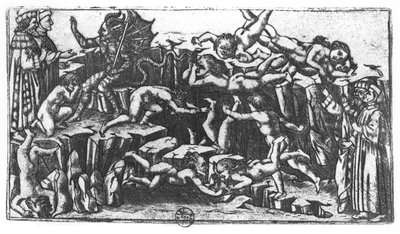 Helvetti Dante Alighierin (1265-1321) "Jumalaisesta komediasta" tekijältä Sandro Botticelli