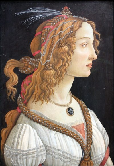 Idealisoitu naismuotokuva (Simonetta Vespucci nymfinä) (Portrait of Simonetta Vespucci as Nymph) tekijältä Sandro Botticelli