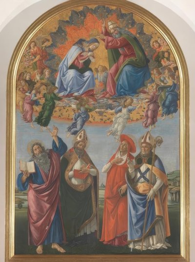Marian kruunaus neljän pyhän kanssa tekijältä Sandro Botticelli