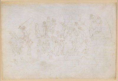 La Divina Commedia, Inferno XXVIII. Vergilius ja Dante helvetin kahdeksannessa piirissä (Malebolge), 9. bolgia: harhaoppisten ja eripuraa aiheuttavien rangaistus; kohtaaminen Muhammedin ja Bertran de Bornin kanssa tekijältä Sandro Botticelli