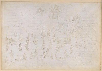 La Divina Commedia, Inferno XXVI. Vergilius ja Dante helvetin kahdeksannessa piirissä (Malebolge), 8. bolgia: väärien neuvonantajien rangaistus; keskustelu Odysseuksen kanssa tekijältä Sandro Botticelli
