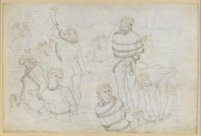 La Divina Commedia, Inferno XXXI. Helvetin kahdeksas piiri (Malebolge): Jättiläisten taistelu – Pozzo dei Giganti tekijältä Sandro Botticelli