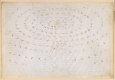La Divina Commedia, Paradiso XXIV. Kahdeksas sfääri (kiinteiden tähtien taivas): Beatrice pyytää Pietaria koettelemaan oppilaansa todellisessa uskossa, joka on ensimmäinen teologinen hyve; Danten uskontunnustus tekijältä Sandro Botticelli