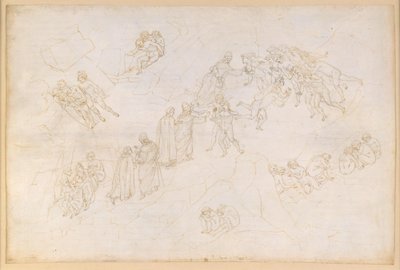 La Divina Commedia, Purgatorio V. Esipurgatorio, keskialue: viivästyneet, jotka kuolivat väkivallanteon seurauksena tekijältä Sandro Botticelli