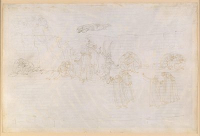 La Divina Commedia, Purgatorio XV. Nousu Purgatorion kolmanteen renkaaseen: Enkeli portaikon edessä; Danten näyt lempeydestä tekijältä Sandro Botticelli