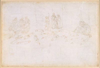 La Divina Commedia, Purgatorio XXI. Purgatorion viides kehä: ahneiden ja tuhlaajien katumus; Statiuksen esiintyminen tekijältä Sandro Botticelli