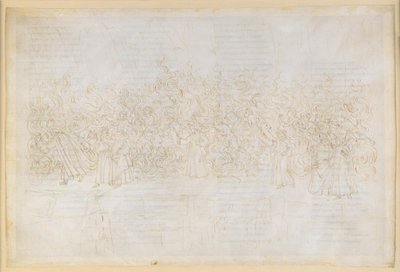 La Divina Commedia, Purgatorio XXVI. Purgatorion seitsemäs kehä: himokkaiden katumus; Danten keskustelu Guido Guinizellin kanssa tekijältä Sandro Botticelli