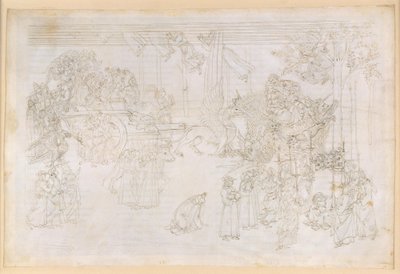 La Divina Commedia, Purgatorio XXXII. Maallinen paratiisi: Tietämyksen puu ja kirkon historiallinen kohtalo tekijältä Sandro Botticelli