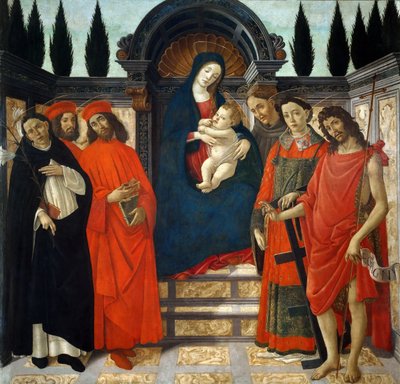 Madonna ja lapsi pyhien kanssa Pala del Trebbio, n. 1490-1499. tekijältä Sandro Botticelli
