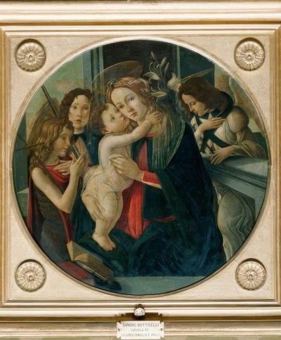 Maria raskaana, Johannes-poika ja kaksi enkeliä. tekijältä Sandro Botticelli