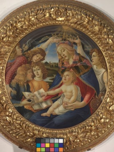Maria lapsen ja viiden enkelin kanssa tekijältä Sandro Botticelli