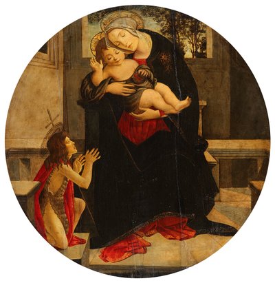 Maria lapsen ja nuoren Johannesin kanssa tekijältä Sandro Botticelli