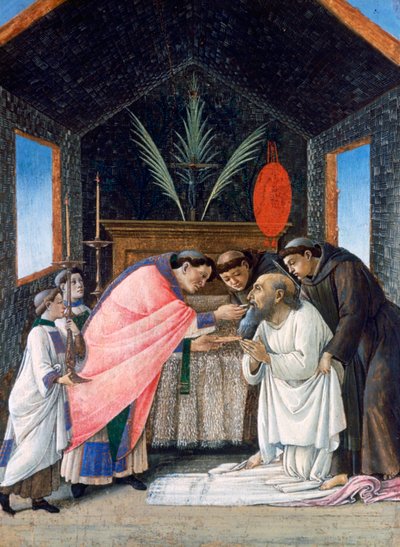 Pyhän Hieromuksen viimeinen ehtoollinen, vuodelta 1495 tekijältä Sandro Botticelli