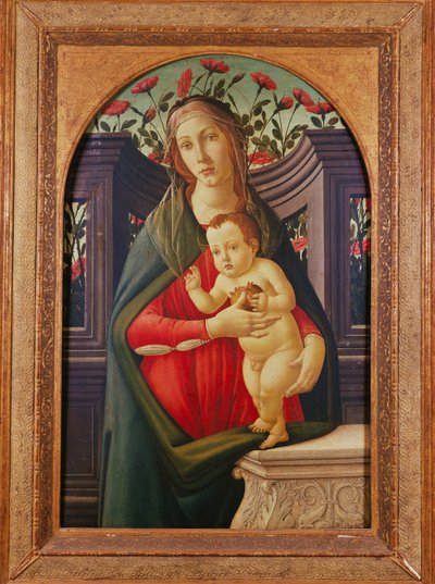 Madonna ja lapsi ruusuilla koristetussa markkinarakossa tekijältä Sandro Botticelli