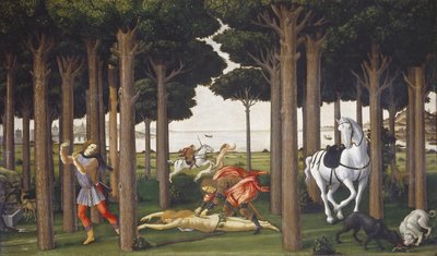 Nastagio degli Honestin tarina, paneeli II tekijältä Sandro Botticelli