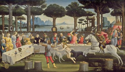 Nastagio degli Onestin tarina, paneeli 3 tekijältä Sandro Botticelli