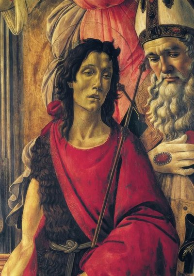 Thronende Madonna mit dem Kinde, Engeln und Heiligen tekijältä Sandro Botticelli