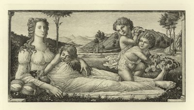 Venus makuuasennossa Cupidon kanssa tekijältä Sandro Botticelli