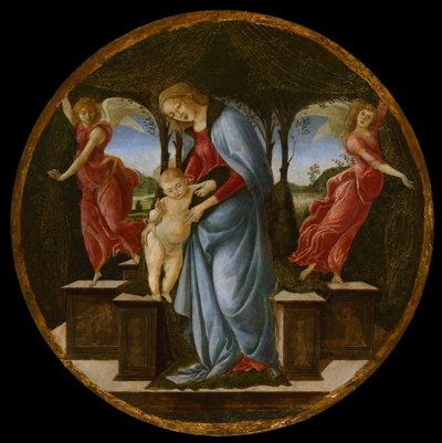 Neitsyt ja lapsi kahden enkelin kanssa tekijältä Sandro Botticelli