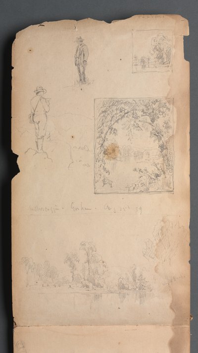 Luonnoslehti, sivu 01: Omakuvia ja Vignittes-kuvauksia. tekijältä Sanford Robinson Gifford