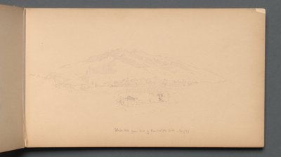 Luonnoslehti, sivu 12: "Valkoiset vuoret Randolph Hillin juurelta". tekijältä Sanford Robinson Gifford