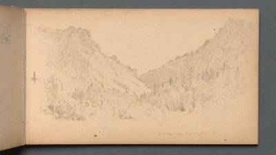 Luonnoskirja, sivu 18: Dixville Notch, 4. syyskuuta 89, 1859. tekijältä Sanford Robinson Gifford