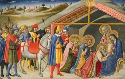 The Adoration of the Magi, n. 1470 (tempera ja kulta puussa) tekijältä Sano di also Ansano di Pietro di Mencio Pietro