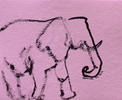 Minimalistinen vaaleanpunainen elefantti tekijältä Santhosh ch