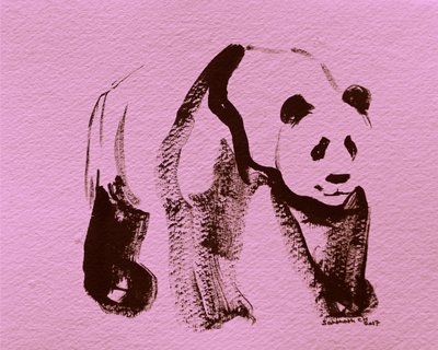 Vaaleanpunainen panda siveltimenvedoin tekijältä Santhosh ch