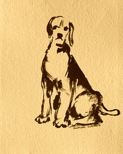Luonnos istuvasta beaglesta tekijältä Santhosh ch