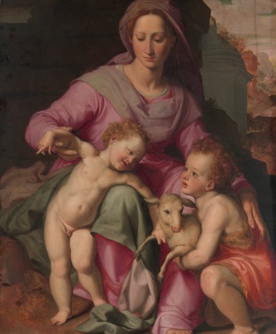 Madonna ja lapsi lapsen kanssa Pyhän Johannes Kastajan kanssa, 1570-luvun alku. tekijältä Santi di Tito