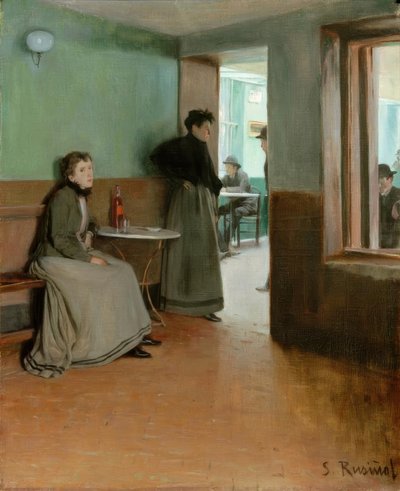 Akvaario (kahvilan sisällä) tekijältä Santiago Rusiñol