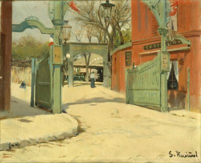 Sisäänkäynti Moulin de la Galette -puistoon tekijältä Santiago Rusiñol