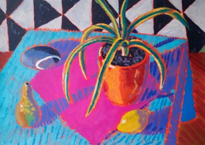 Asetelma # 38, 2024 (akryyli paperille) tekijältä Sara Hayward