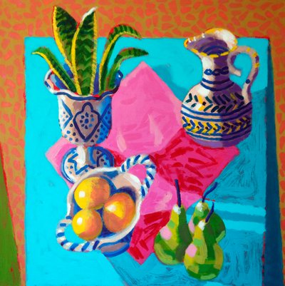 Asetelma # 57, 2025 (akryyli laudalle) tekijältä Sara Hayward