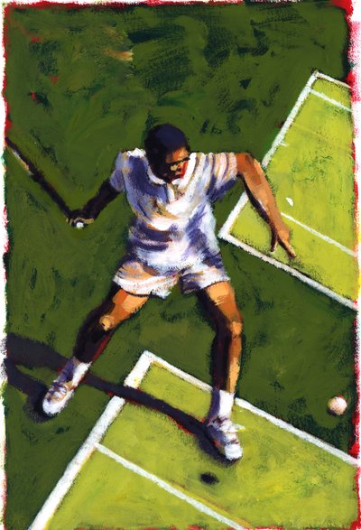 Tennispelaaja, 2009 (akryyli) tekijältä Sara Hayward