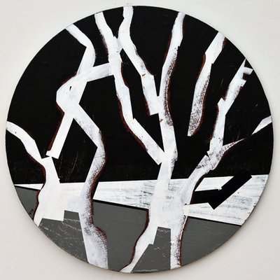 Twixt Heaven & Earth XIV-B (akryyli pyöreällä levyllä) tekijältä Sara Hayward