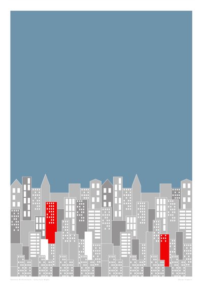 City Fizz Night, 2014 (grafiikan giclee-vedos) tekijältä Sarah Evans