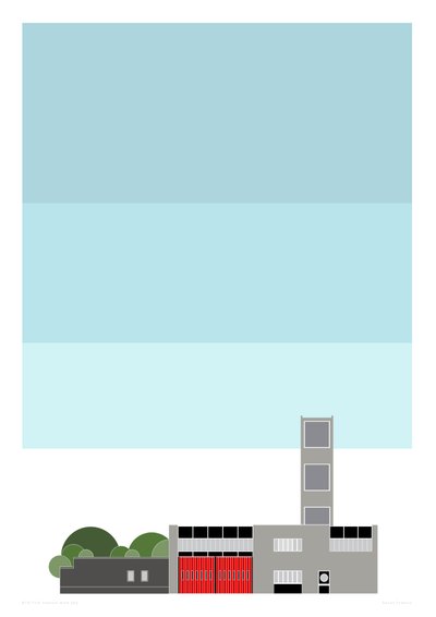 Paloasema, 2014 (grafiikan giclee-vedos) tekijältä Sarah Evans