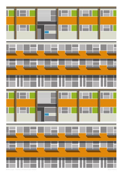 Parleys Estate, 2016 (grafiikan giclee-vedos) tekijältä Sarah Evans
