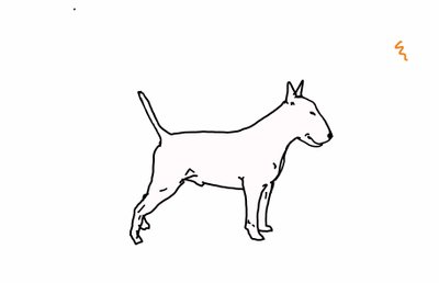Bullterrieri, 2018, (digitaalinen piirustus) tekijältä Sarah Thompson Engels